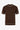 Camiseta masculina marrom de malha, modelagem regular, gola redonda com detalhes contrastantes.