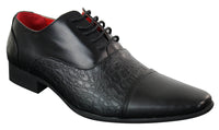 Sapatos masculinos de couro PU envernizado preto brilhante