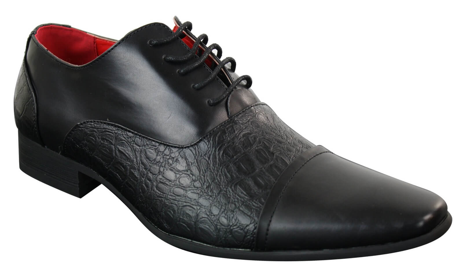 Sapatos masculinos de couro PU envernizado preto brilhante