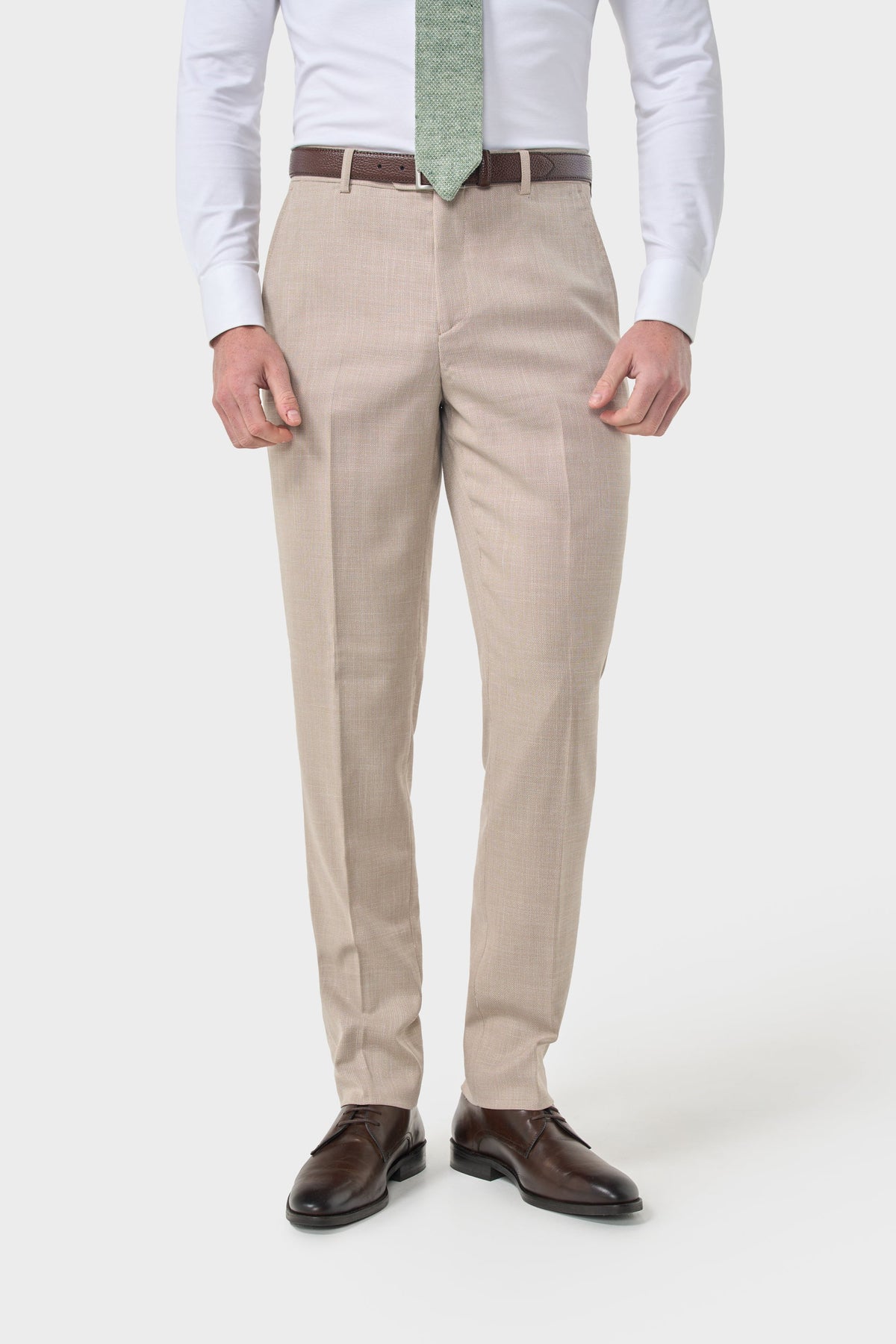 Miami - Calças de casamento bege masculinas
