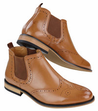 Botas Brogue Masculinas Sem Cadarço