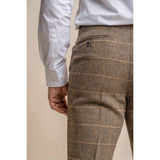 Albert - Calças de tweed marrom claro para homem