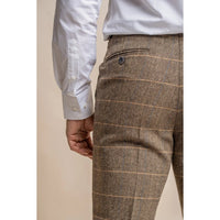 Albert - Calças de tweed marrom claro para homem