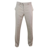 Sandon - Calças masculinas creme com padrão quadriculado