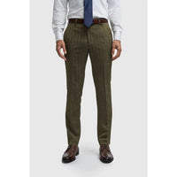 Damon - Calças de tweed verde-oliva para homem