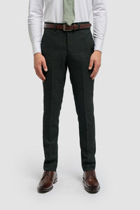 Caridi - Calças de tweed verde-oliva para homem