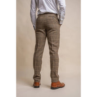 Albert - Calças de tweed marrom claro para homem