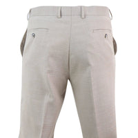 Sandon - Calças masculinas creme com padrão quadriculado