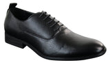 Sapatos masculinos de couro PU, estilo clássico e formal, com cadarço e acabamento elegante.