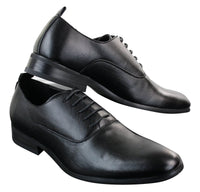 Sapatos masculinos de couro PU, estilo clássico e formal, com cadarço e acabamento elegante.
