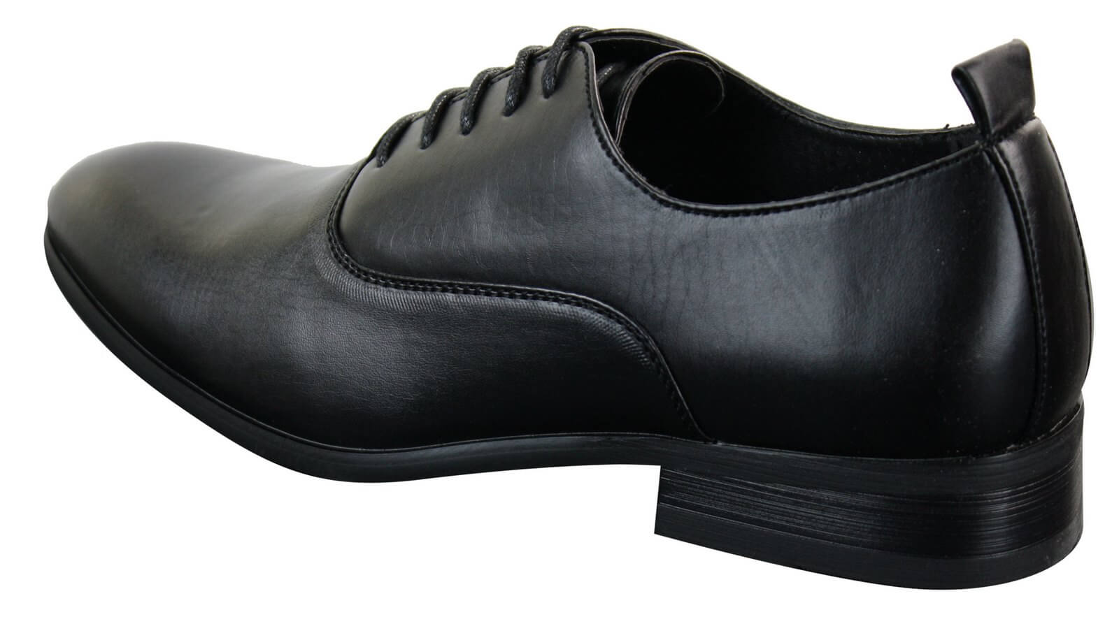Sapatos masculinos de couro PU, estilo clássico e formal, com cadarço e acabamento elegante.
