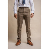 Albert - Calças de tweed marrom claro para homem