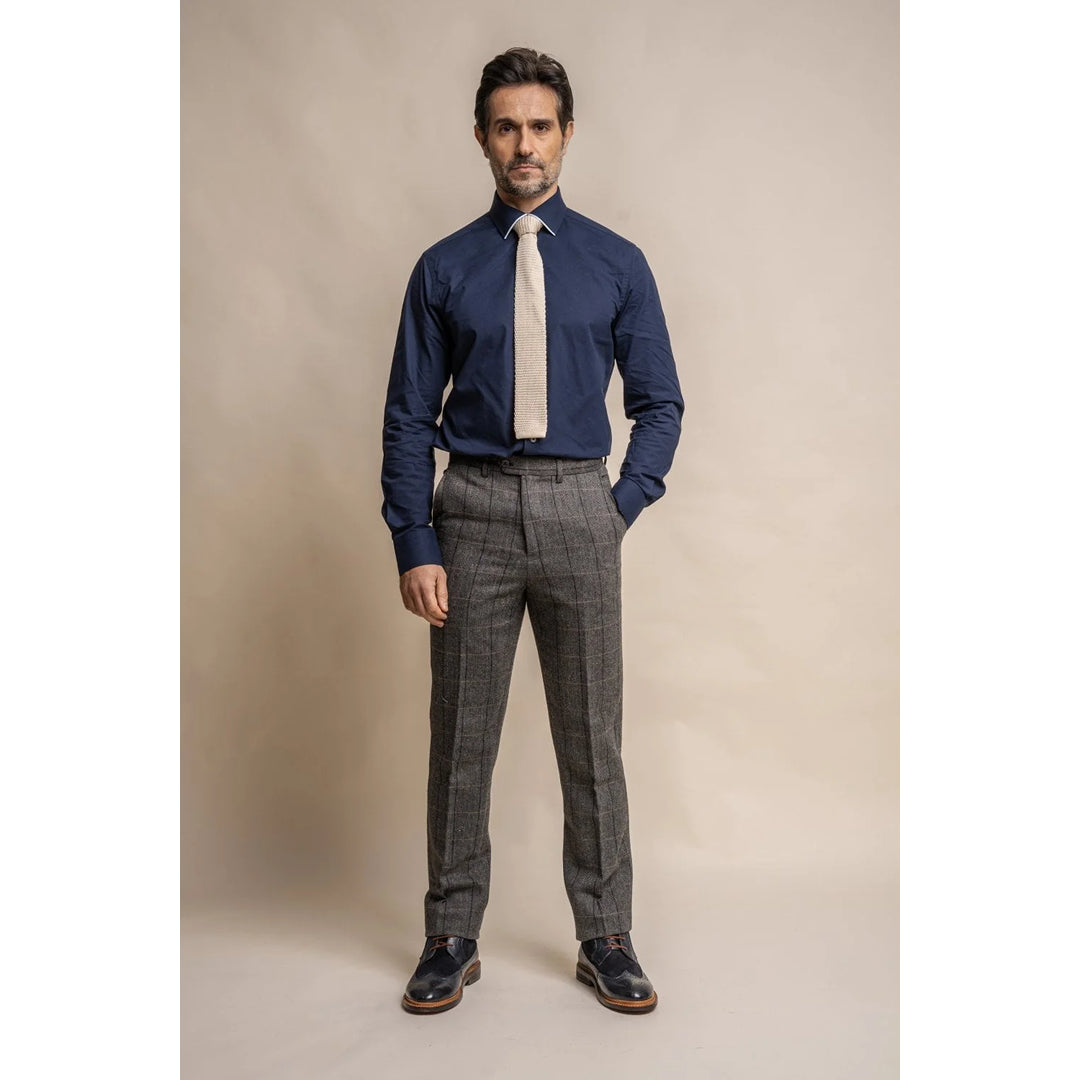 Albert - Calças de tweed cinza para homem