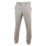 Sandon - Calças masculinas creme com padrão quadriculado