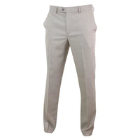 Sandon - Calças masculinas creme com padrão quadriculado