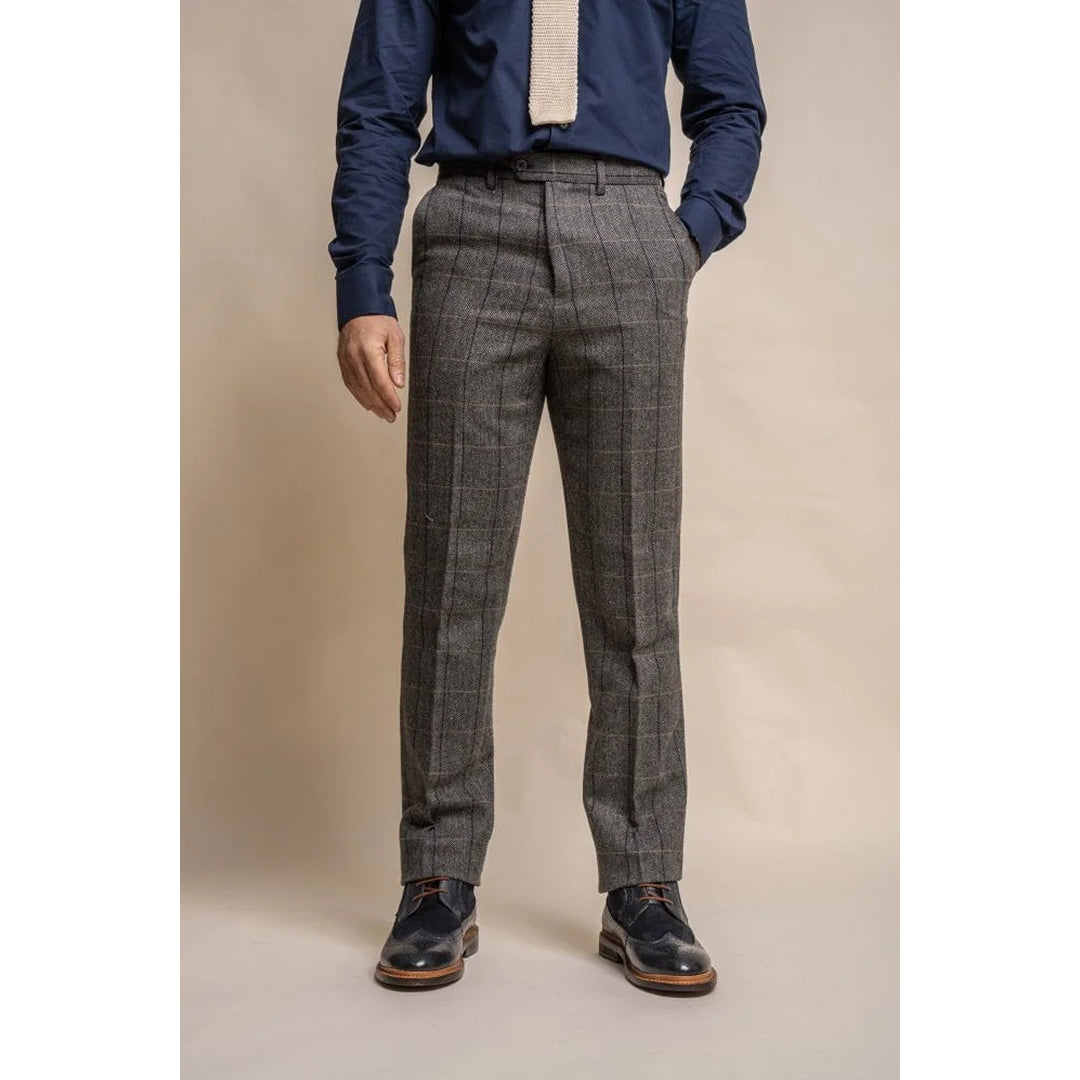 Albert - Calças de tweed cinza para homem