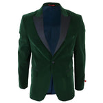 Smoking masculino verde de veludo com lapelas de cetim para jantar, casamento, formatura e traje de gala.