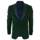 Smoking masculino verde de veludo com lapelas de cetim para jantar, casamento, formatura e traje de gala.