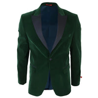 Smoking masculino verde de veludo com lapelas de cetim para jantar, casamento, formatura e traje de gala.