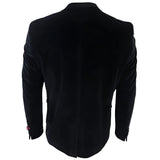 Blazer de smoking masculino preto de veludo com lapelas de cetim para jantar, casamento e formatura.