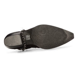 Botas masculinas estilo cowboy, pretas, vintage, bico fino, cano curto, para montaria, em couro legítimo.