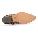 Botas masculinas estilo cowboy marrom estilo vintage, bico fino, cano curto, para montaria, em couro legítimo.