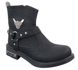 Botas de motociclismo estilo cowboy masculinas em couro nobuck PU.