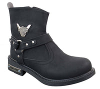 Botas de motociclismo estilo cowboy masculinas em couro nobuck PU.