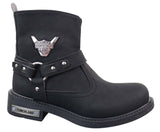 Botas de motociclismo estilo cowboy masculinas em couro nobuck PU.