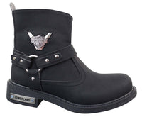 Botas de motociclismo estilo cowboy masculinas em couro nobuck PU.