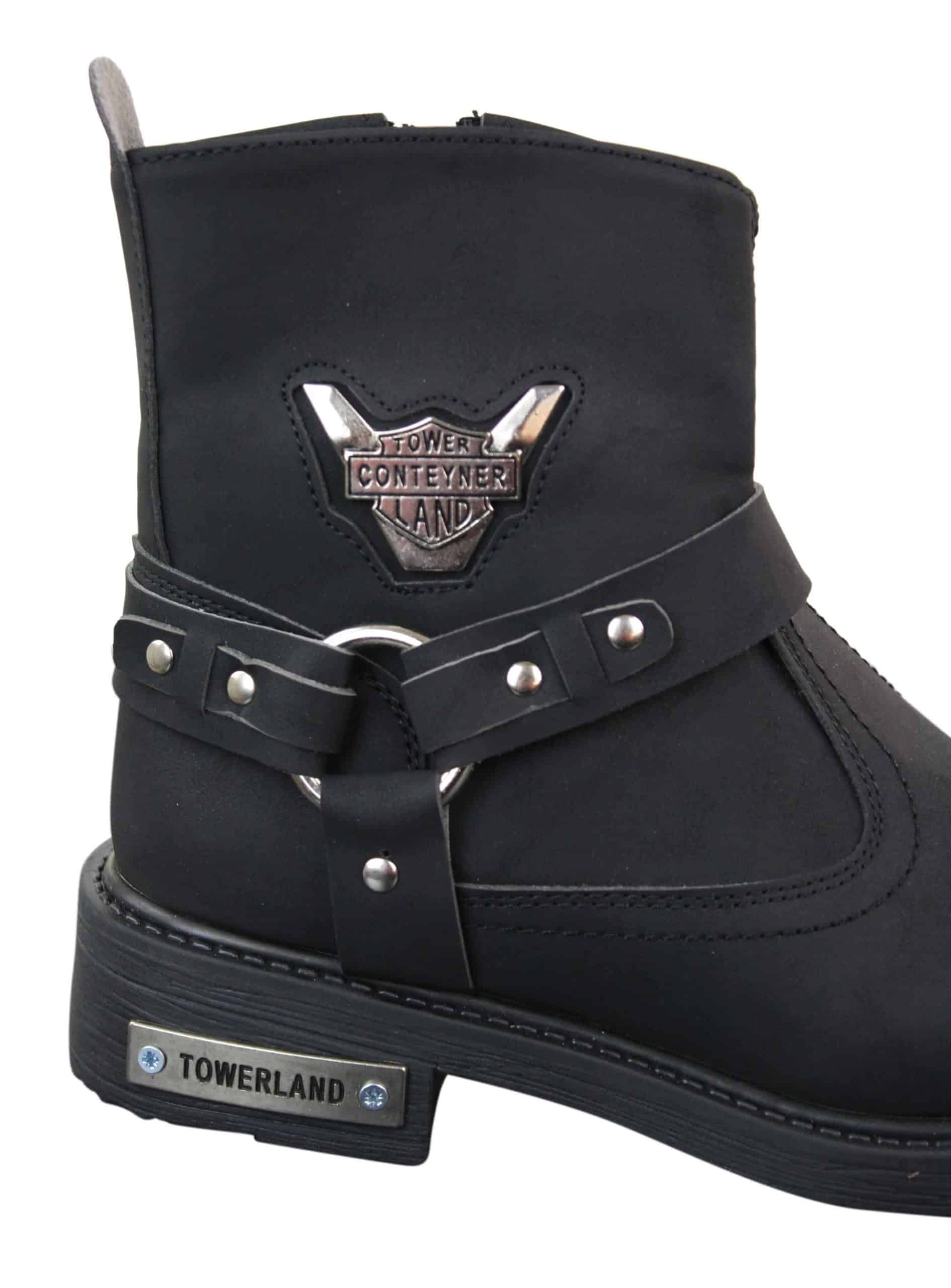 Botas de motociclismo estilo cowboy masculinas em couro nobuck PU.