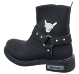 Botas de motociclismo estilo cowboy masculinas em couro nobuck PU.