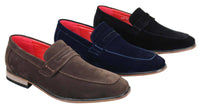 Fiorello 1807 - Sapatos masculinos de camurça sintética, estilo mocassim clássico com design italiano.