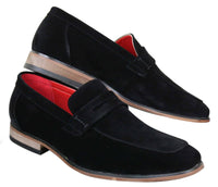 Fiorello 1807 - Sapatos masculinos de camurça sintética, estilo mocassim clássico com design italiano.