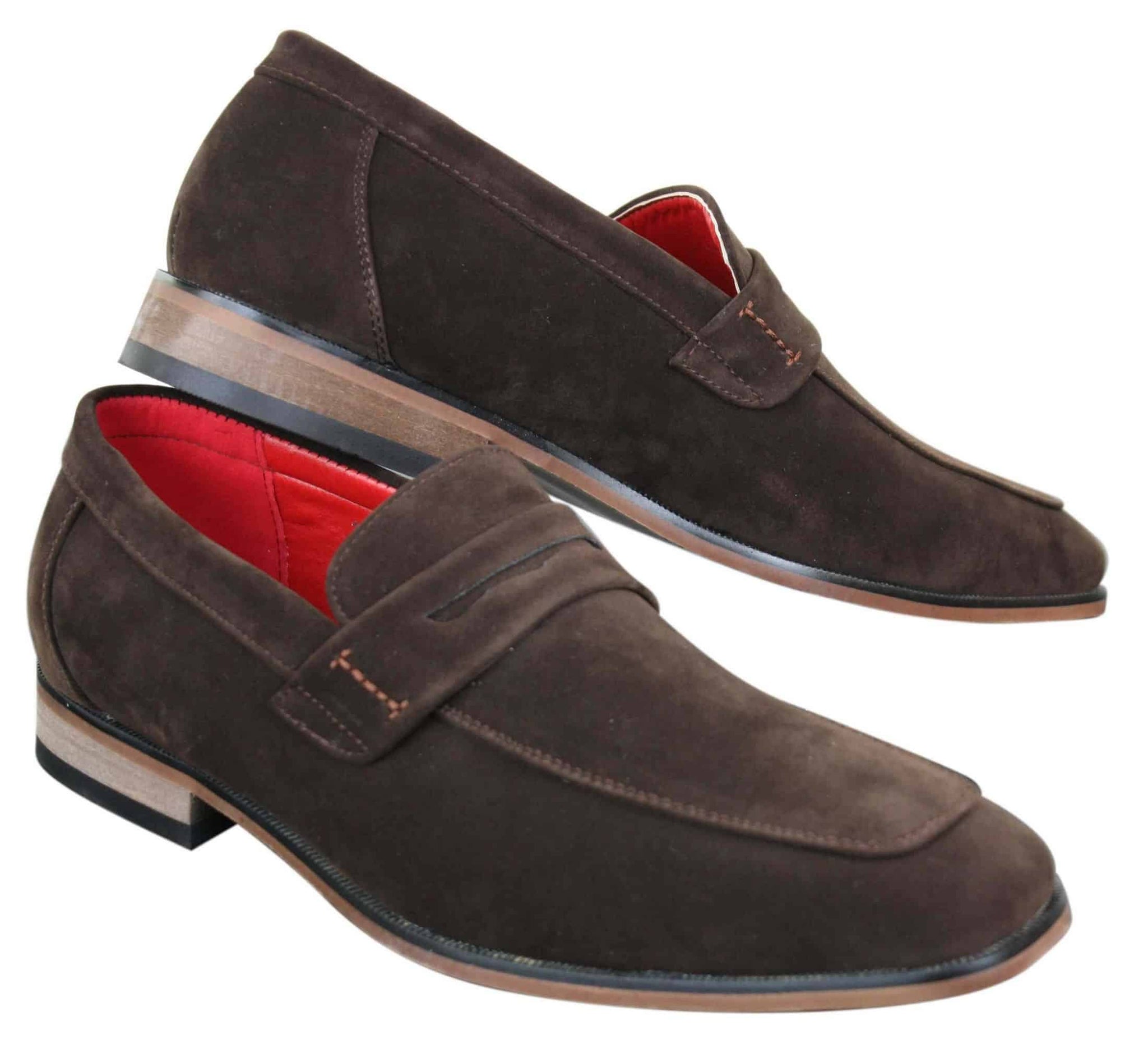 Fiorello 1807 - Sapatos masculinos de camurça sintética, estilo mocassim clássico com design italiano.
