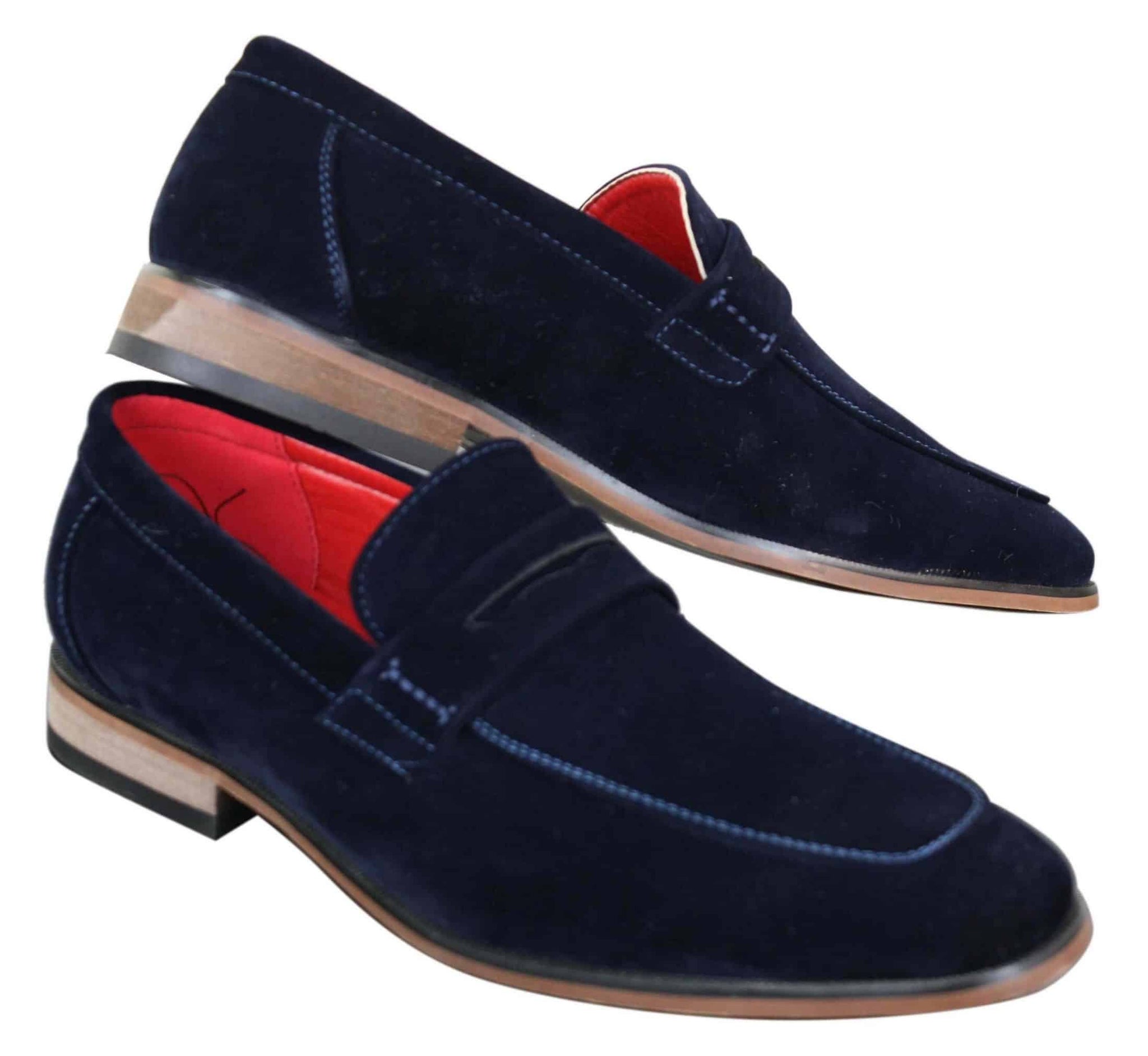 Fiorello 1807 - Sapatos masculinos de camurça sintética, estilo mocassim clássico com design italiano.