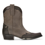 Botas masculinas de cano alto estilo western, em couro legítimo preto, para montaria, dança, caça, estilo cowboy vintage. Bico fino.