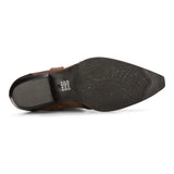 Botas masculinas de cano alto estilo western, em couro legítimo marrom, para montaria, dança, caça, estilo cowboy vintage. Bico fino.