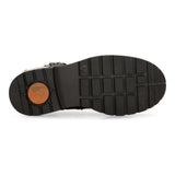 Botas masculinas de couro preto para motociclista, estilo western rock punk, com biqueira de metal.