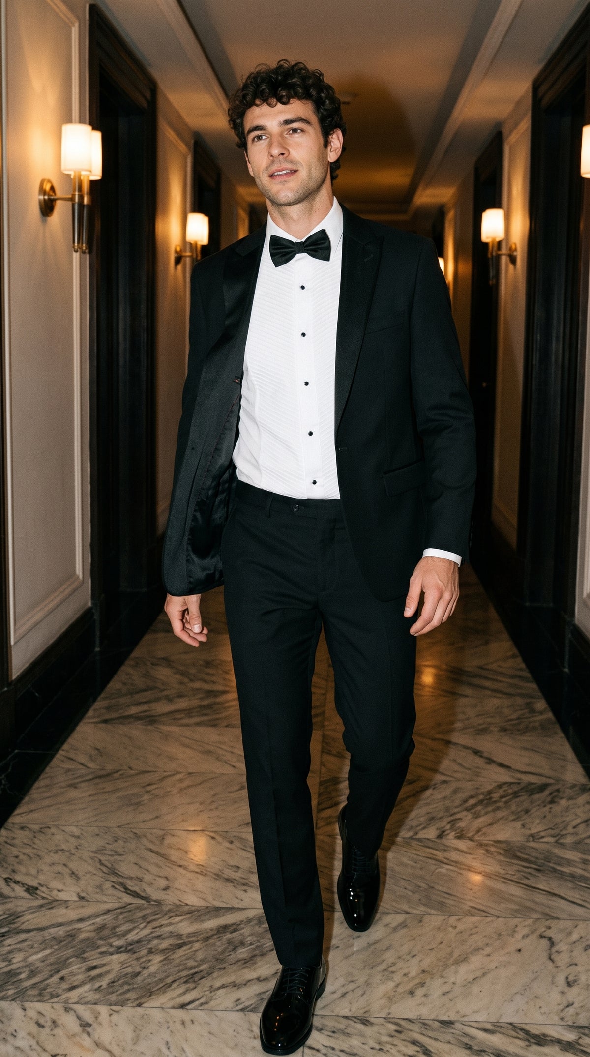 Look #799 styled with Aspen - Terno de casamento preto de duas peças para homem