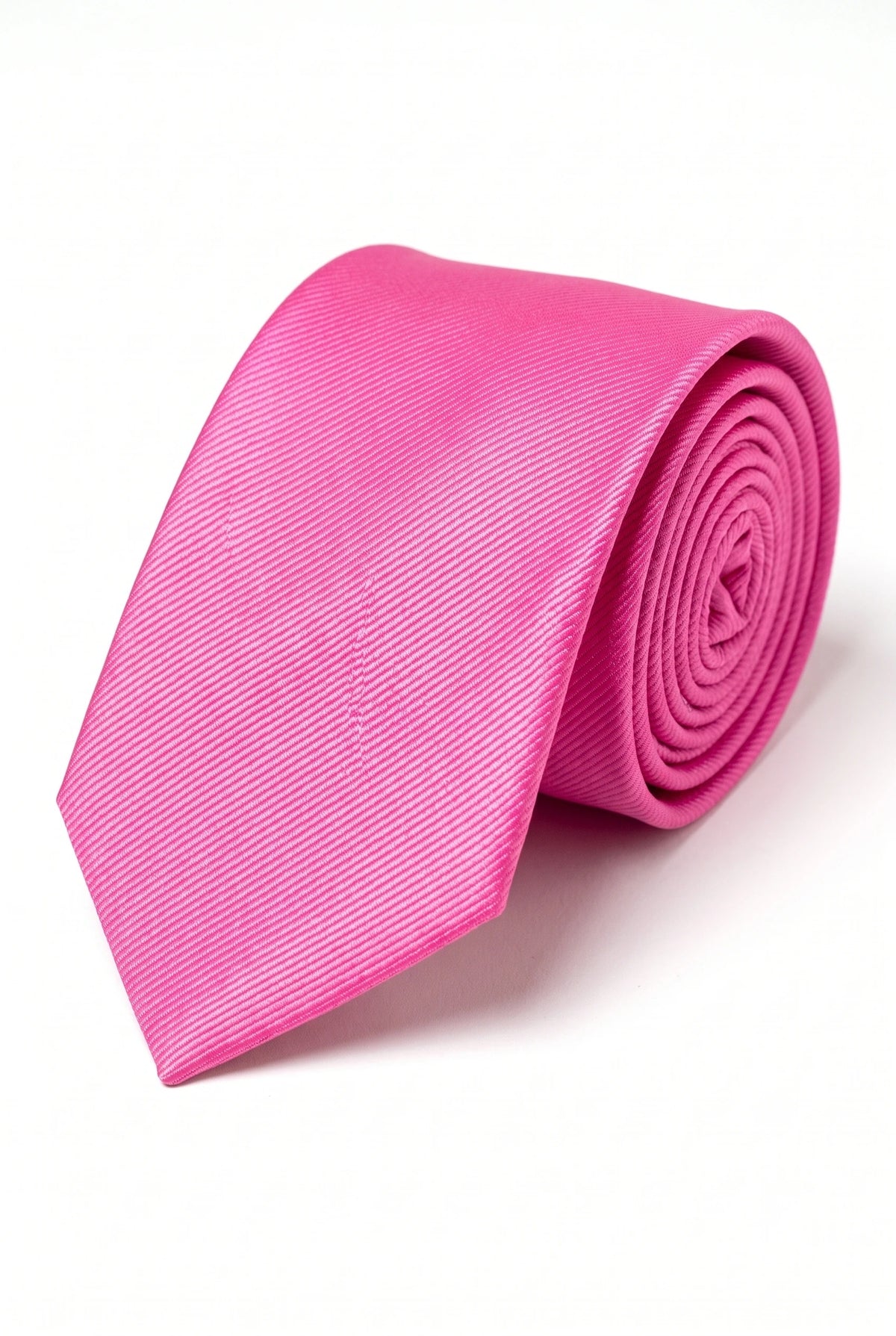 Gravata masculina rosa lisa e fina