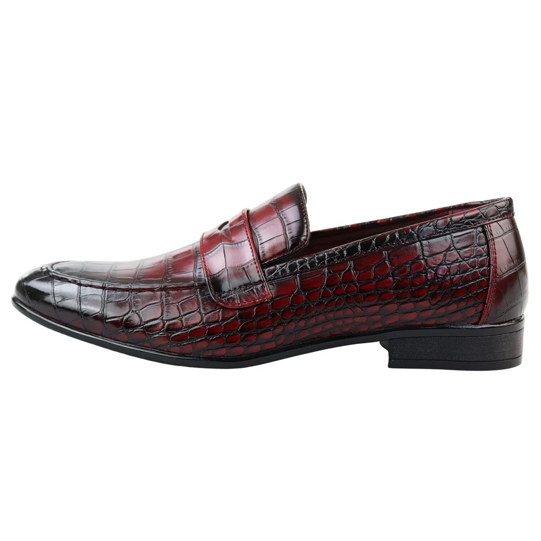 Mocassins sociais vermelhos masculinos sem fecho