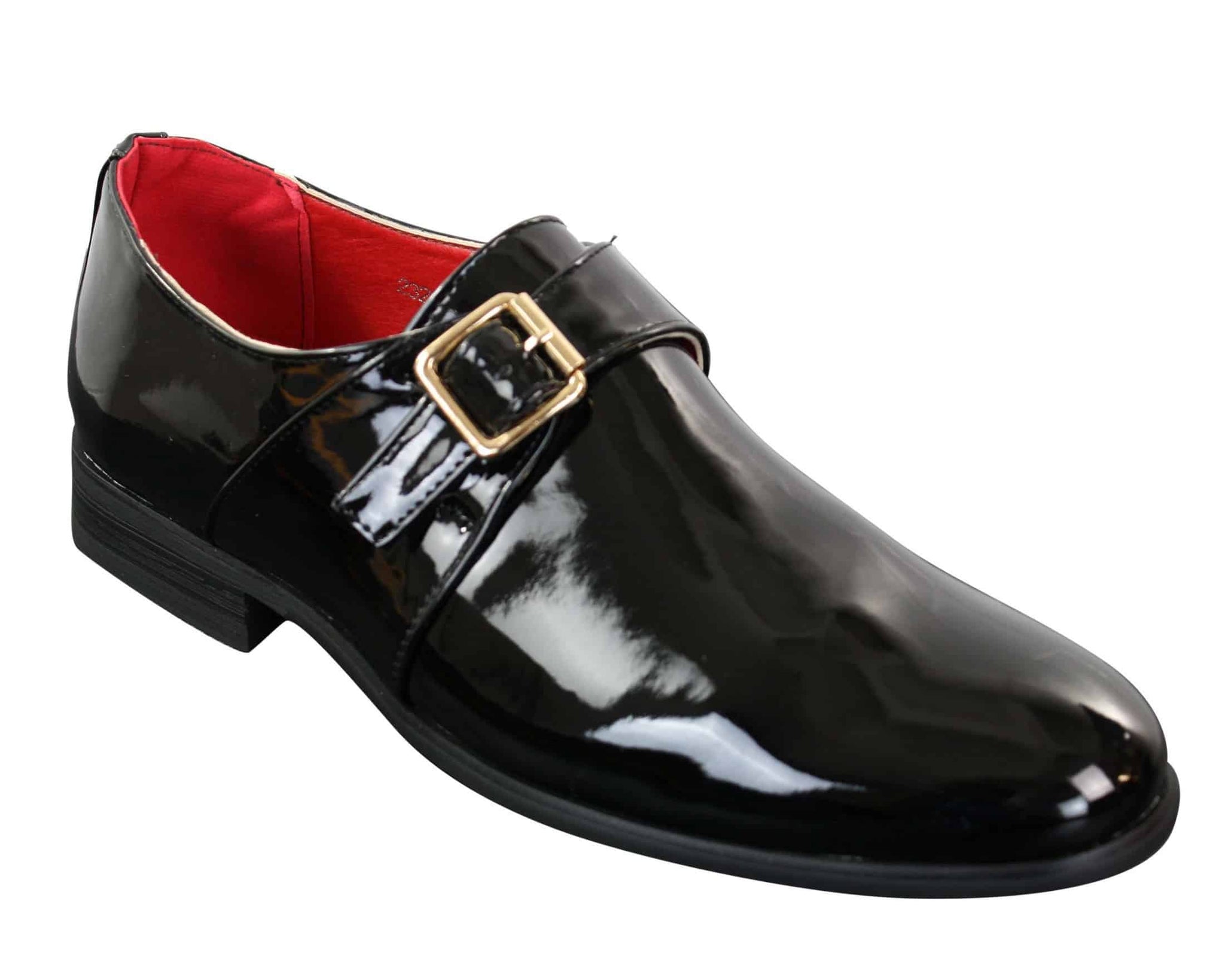 Fiorello 2322 - Sapato Masculino Envernizado com Fivela, Brilhante, Estilo Slip On, Casual e Formal, Design Italiano