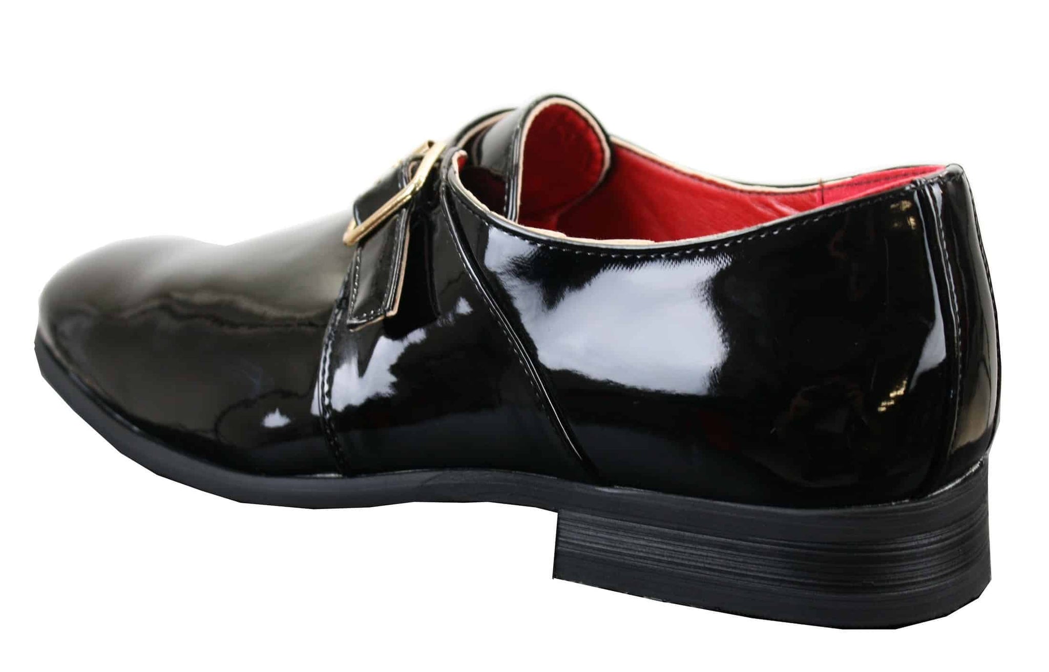 Fiorello 2322 - Sapato Masculino Envernizado com Fivela, Brilhante, Estilo Slip On, Casual e Formal, Design Italiano