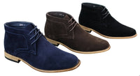 Botas de cano curto masculinas em camurça sintética