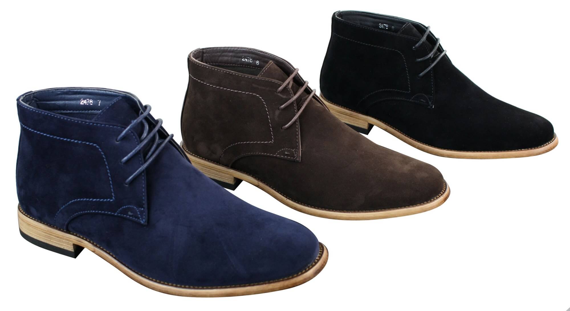 Botas de cano curto masculinas em camurça sintética