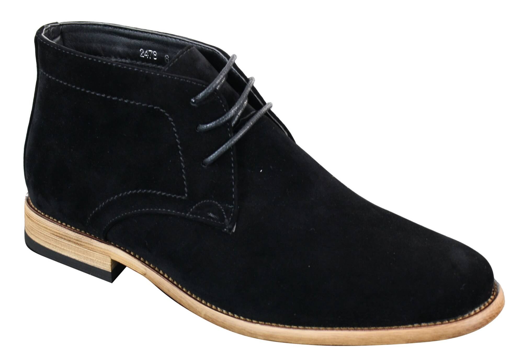 Botas de cano curto masculinas em camurça sintética