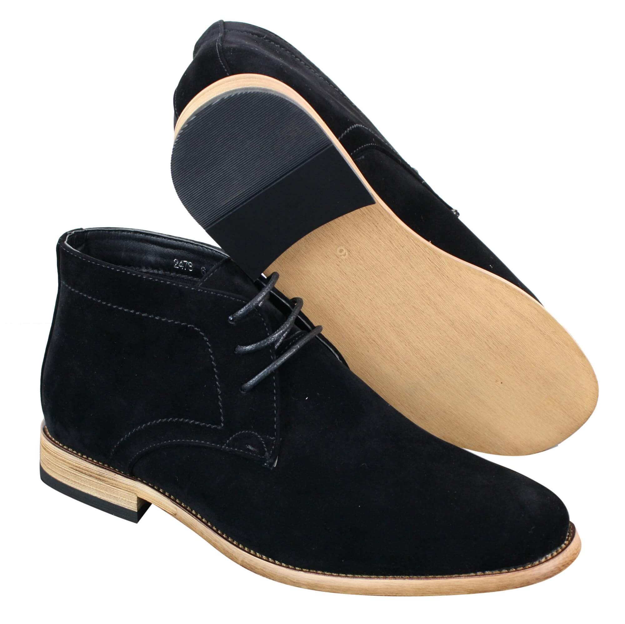 Botas de cano curto masculinas em camurça sintética