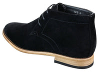 Botas de cano curto masculinas em camurça sintética