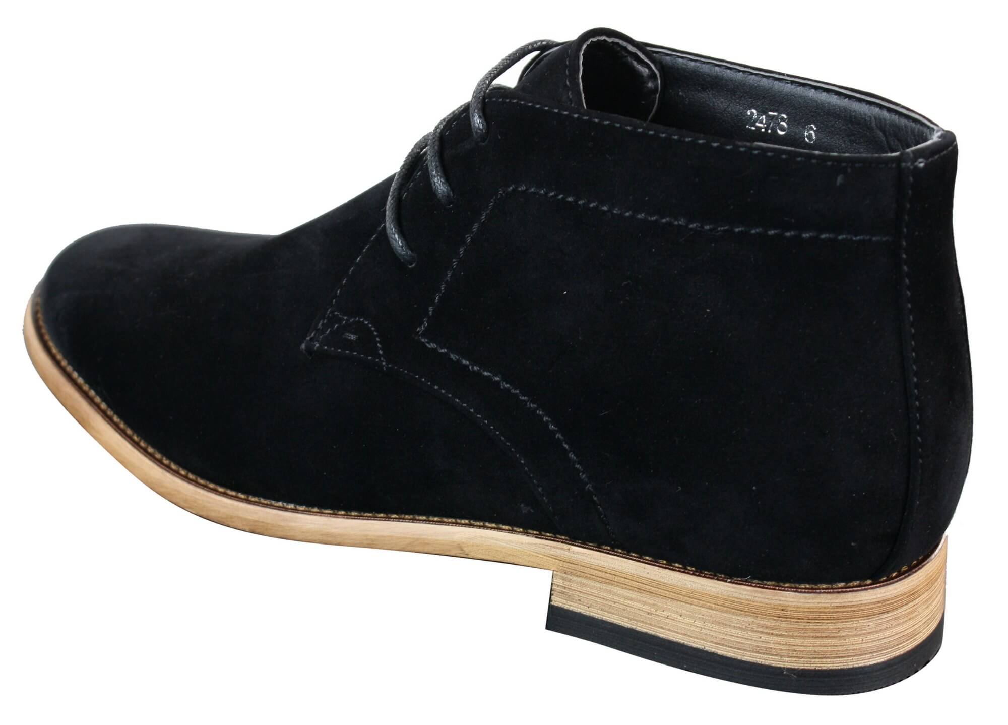 Botas de cano curto masculinas em camurça sintética